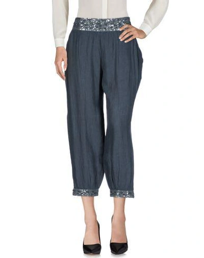 120% Lino Casual Pants In Lead