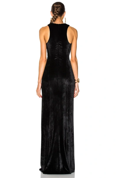 Shop Galvan Velvet Column Dress In Black