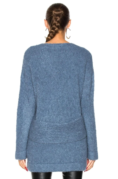 Shop Dion Lee Shearling Boucle Sweater In Blue