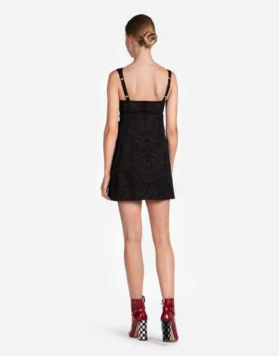 Shop Dolce & Gabbana Dress In Jacquard In Black