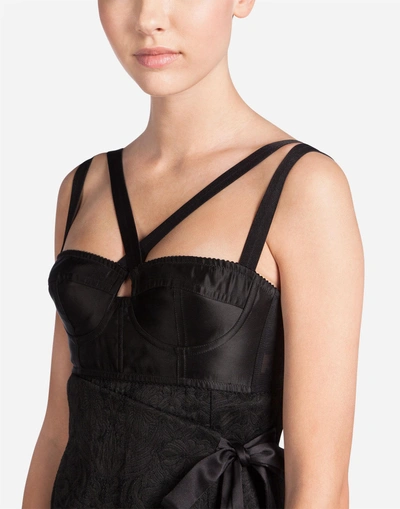 Shop Dolce & Gabbana Dress In Jacquard In Black