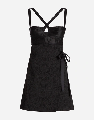 Shop Dolce & Gabbana Dress In Jacquard In Black