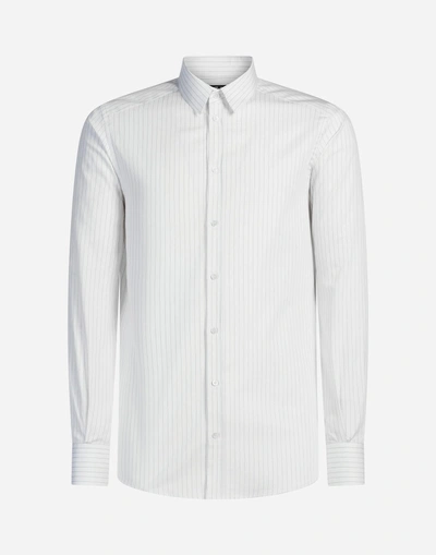 Shop Dolce & Gabbana Cotton Capri Fit Shirt In White