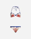 DOLCE & GABBANA PRINTED BIKINI WITH BALCONETTE BIKINI TOP,O8A40JFPGOEHAD22