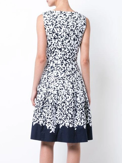 Shop Oscar De La Renta Pleated Printed Dress