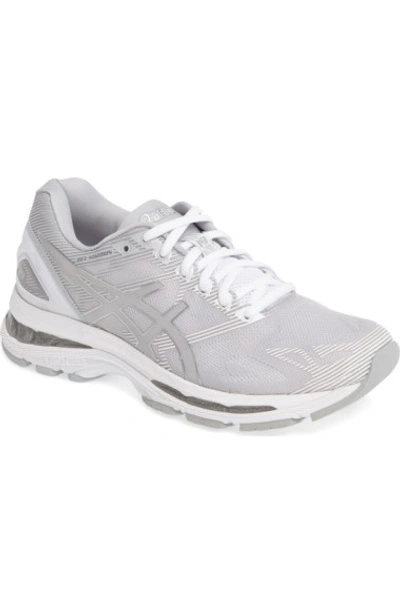 Asics Women's Gel-nimbus 19 Running Sneakers From Finish Line In Glacier Grey/ Silver/ White