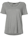 Atm Anthony Thomas Melillo Slub Jersey Schoolboy V-neck Tee - Green In Grey