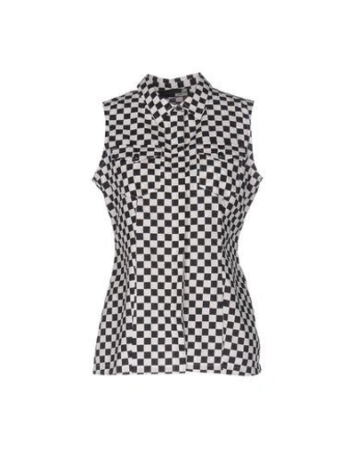 Shop Love Moschino Checked Shirt In Ivory