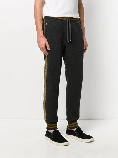 Shop Dolce & Gabbana Metallic Detail Track Pants - Grey