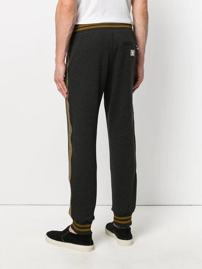 Shop Dolce & Gabbana Metallic Detail Track Pants - Grey