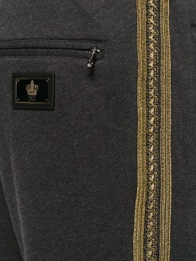 Shop Dolce & Gabbana Metallic Detail Track Pants - Grey