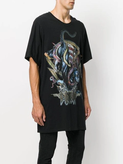 Balmain Panther And Snake-print Cotton-jersey T-shirt In Black | ModeSens