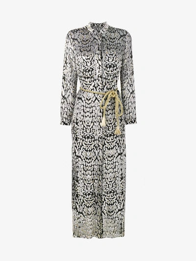 Shop Adam Lippes Long Leopard Print Shirt Dress In Black