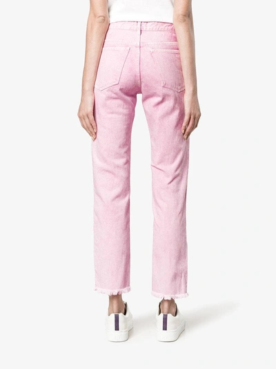 Shop Isabel Marant Étoile Jeans Mit Aufgerautem Saum In Pink/purple