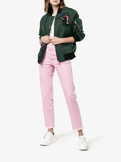 Shop Isabel Marant Étoile Jeans Mit Aufgerautem Saum In Pink/purple