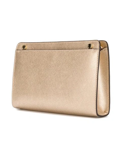 Shop Michael Michael Kors Jet Set Cross Body Clutch In Metallic