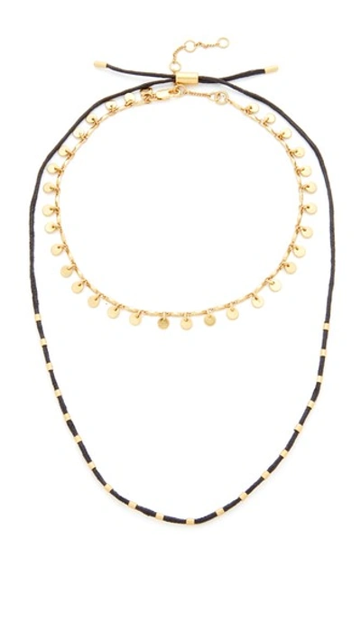 Madewell Two-pack Choker Necklaces In Light Gold Ox