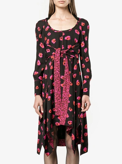 Shop Proenza Schouler Floral Print Long Sleeve Dress In Black