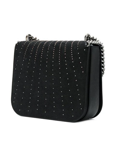 Shop Stella Mccartney Crystal-embellished Falabella Box Shoulder Bag - Black
