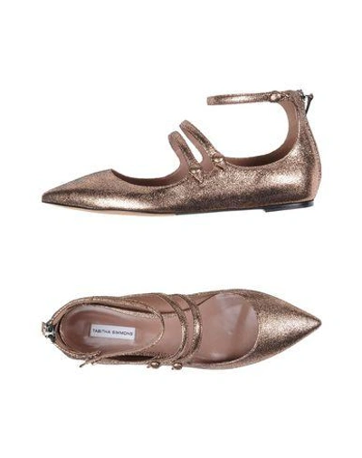 Shop Tabitha Simmons Ballet Flats In Copper