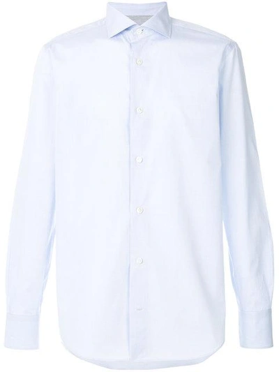 Shop Eleventy Fitted Formal Shirt In Blue