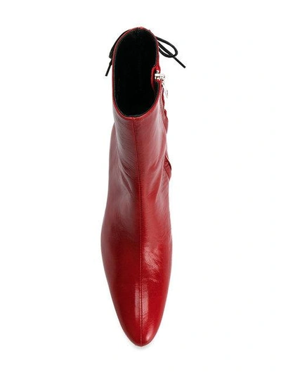 Shop Dorateymur Elephant Heel Ankle Boots - Red