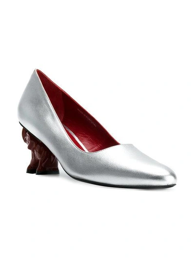 Shop Dorateymur Elephant Heel Pumps - Metallic