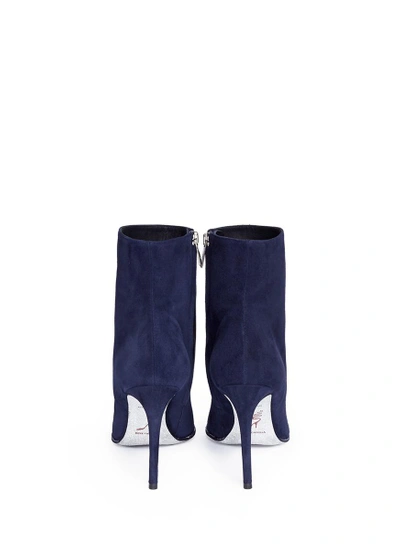 Shop René Caovilla Strass Pavé Suede Ankle Boots