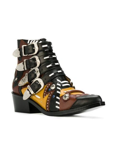 Shop Toga Buckle Strap Ankle Boots In Multicolour