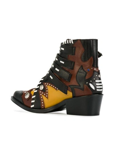 Shop Toga Buckle Strap Ankle Boots In Multicolour
