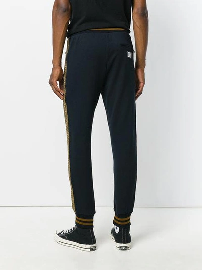 Shop Dolce & Gabbana Metallic Detail Track Pants In Blue