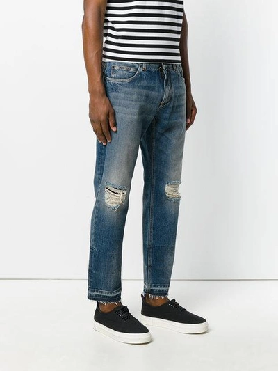 Shop Dolce & Gabbana Distressed Straight In Blue