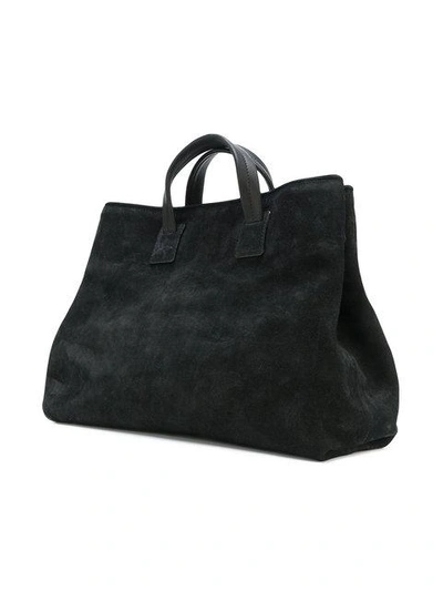 Shop Marsèll Suede-effect Tote Bag In Black