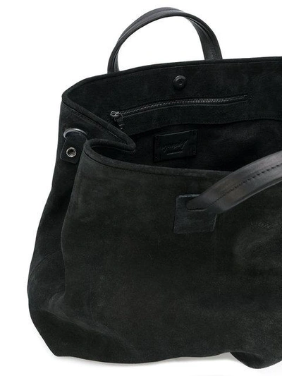 Shop Marsèll Suede-effect Tote Bag In Black