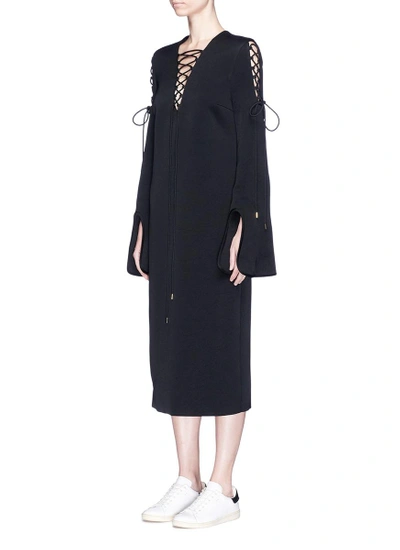 Shop Ellery 'crescendo' Lace-up Flared Sleeve Long Dress