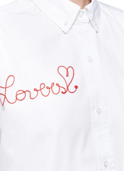 Shop Forte Couture 'kim' Slogan Embroidered Oxford Shirt
