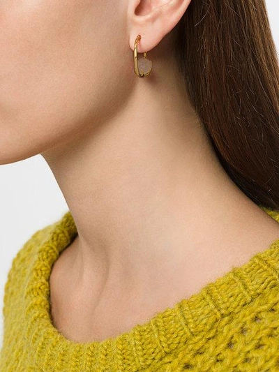 Shop Iosselliani Puro Reversed Rose Quartz Earrings In Yellow