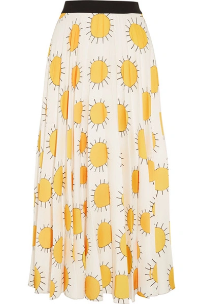 Shop Christopher Kane Printed Crepe Midi Skirt