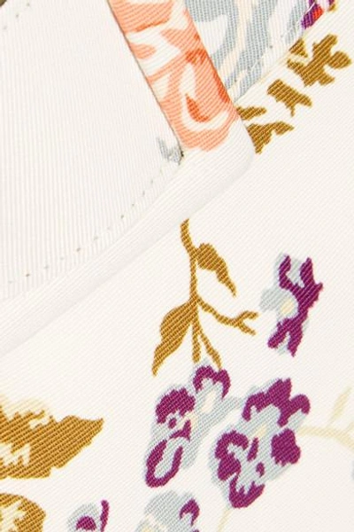 Shop Rosie Assoulin Belted Floral-print Cotton-blend Faille Skirt