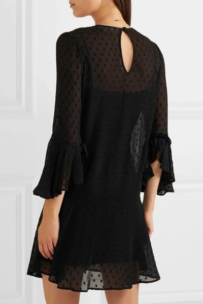 Shop Veronica Beard Emerson Fil Coupé Silk-blend Chiffon Mini Dress In Black