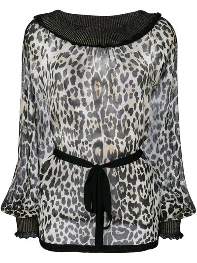 Roberto Cavalli Leopard Print Blouse