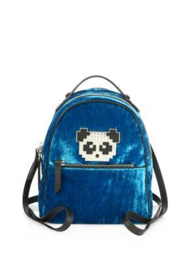 Les Petits Joueurs Back Mick Metal Panda Backpack, Turquoise