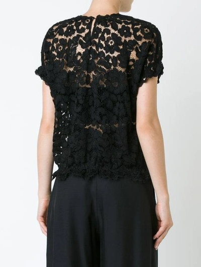 Shop Aula Lace Detail Ruffled Sleeve Top