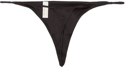 Shop Fleur Du Mal Black Luxe Silk V String Thong