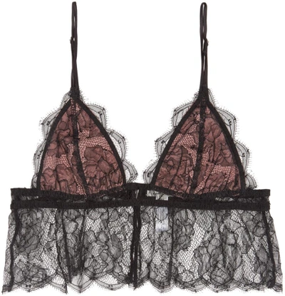 Shop Fleur Du Mal Black Rose Lace Cami Bralette