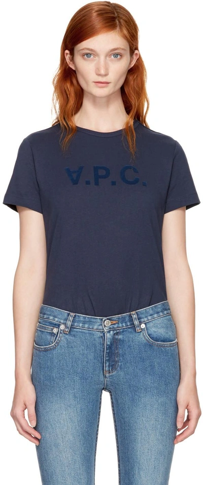 Shop Apc A.p.c. Navy V.p.c. T-shirt In Iak Dark Navy