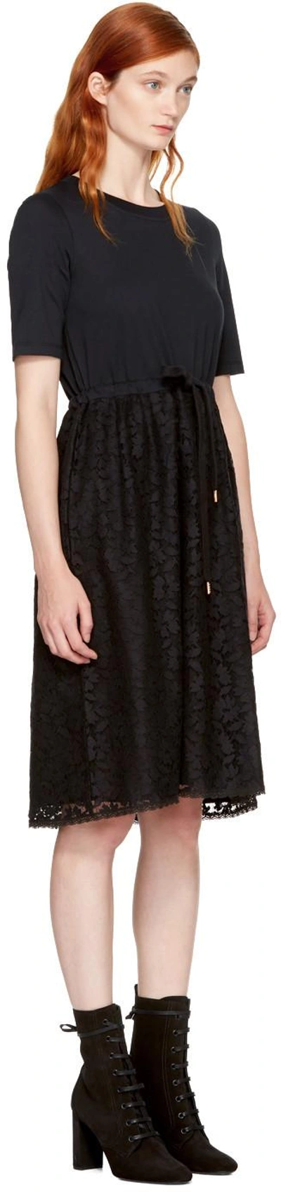 Shop See By Chloé See By Chloe Black Lace And Cotton Dress In S9h Black