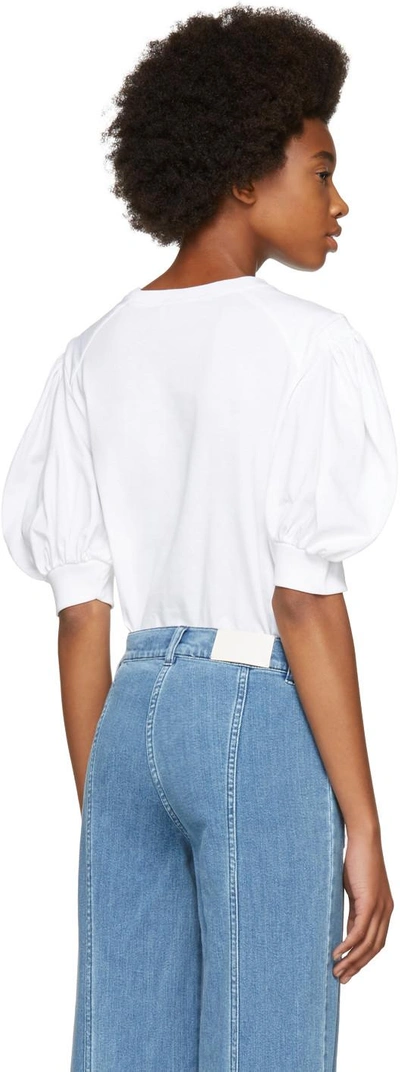 Shop Chloé White Puff Sleeve T-shirt