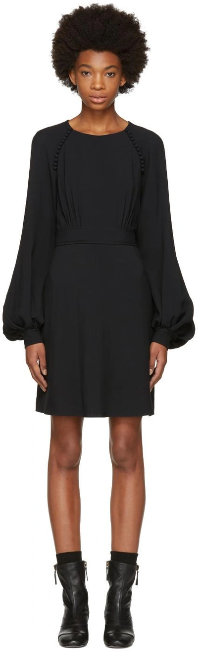 Shop Chloé Black Buttoned Short Dress