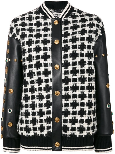 Fausto Puglisi Studded Sleeve Bomber In Nero